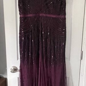 Adrianna Papell Strapless Purple Sequin Dress